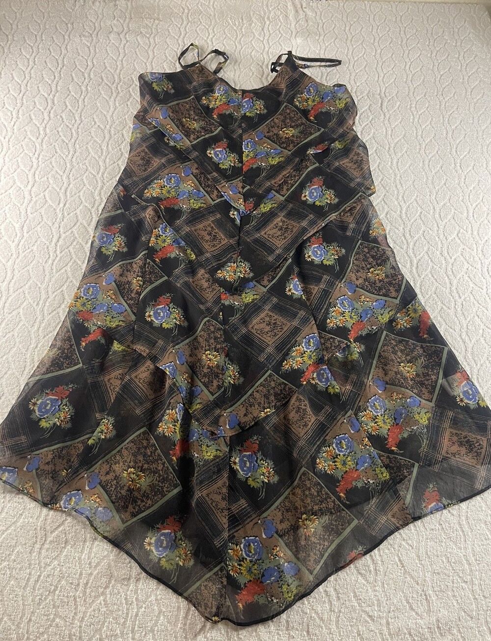 FREE PEOPLE Sz 4  WOMEN'S BOHO RUFFLE DAISY CHAIN 4-V- MULT-LAYER SWING DRESS